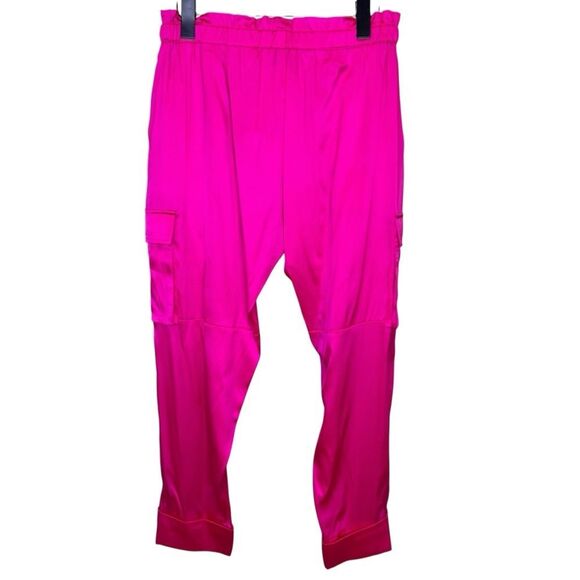NEW Cami NYC Carmen Silk Cargo Pants Neon Pink Size XS - Picture 6 of 9